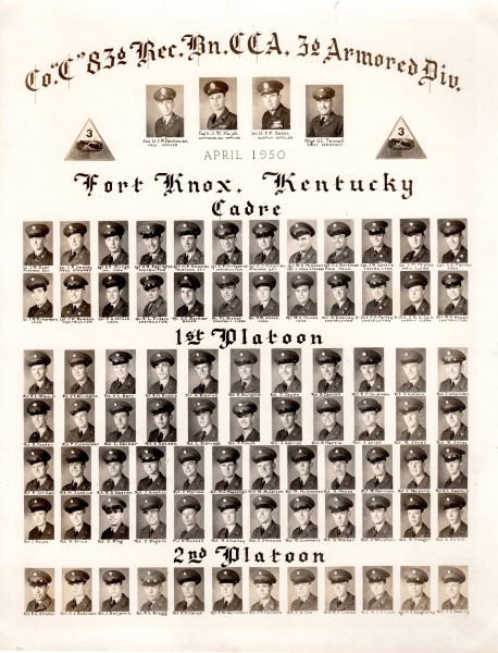 1950,Fort Knox,Company C,3rd Armored Reconnaissance Battalion,3rd Division
