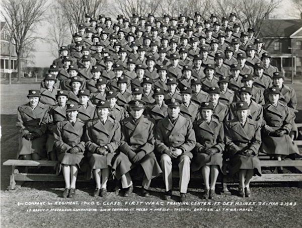 1943, Fort Des Moines, 1st WAAC Training Center. 6th Company, 1st Regiment, 17th O.C Class