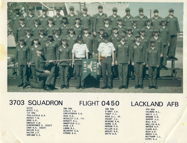 1976,Lackland AFB,Squadron 3703,Flight 450