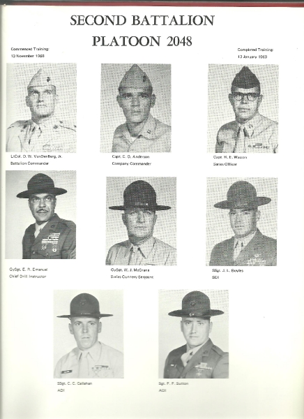 1969,MCRD Parris Island,Platoon 2048,Drill Instructors