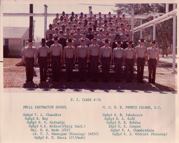 1976,MCRD Parris Island,Drill Instructor School,Class 4-76