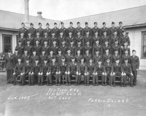 1947, Marine Barracks, Parris Island,Platoon 446