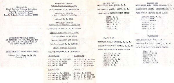 1965,MCRD Parris Island,Platoon 108-2