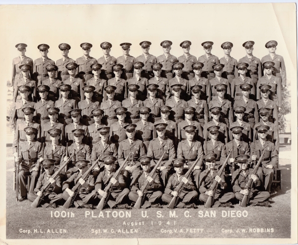 1941, Marine Corps Base San Diego, Platoon 100