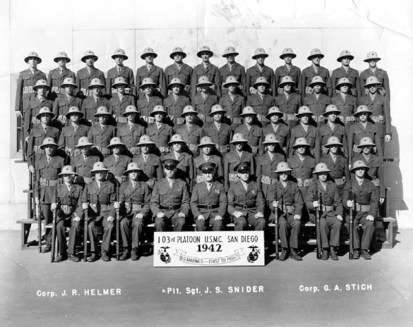 1942, Marine Corps Base San Diego, Platoon 103