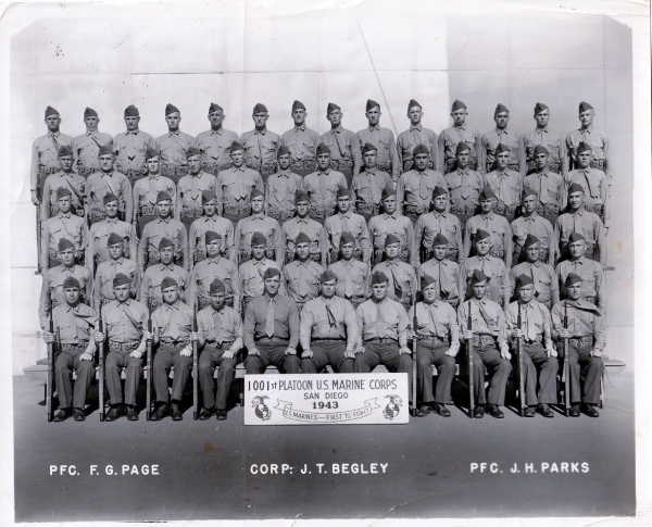 1943, Marine Corps Base San Diego, Platoon 1001
