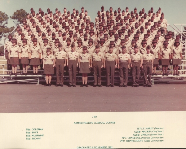1981,MCRD Parris Island,Clerical Course Class 1-82