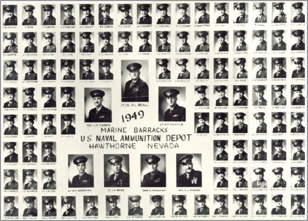 1949,Marine Barracks Hawthorne, NV,Naval Ammunition Depot