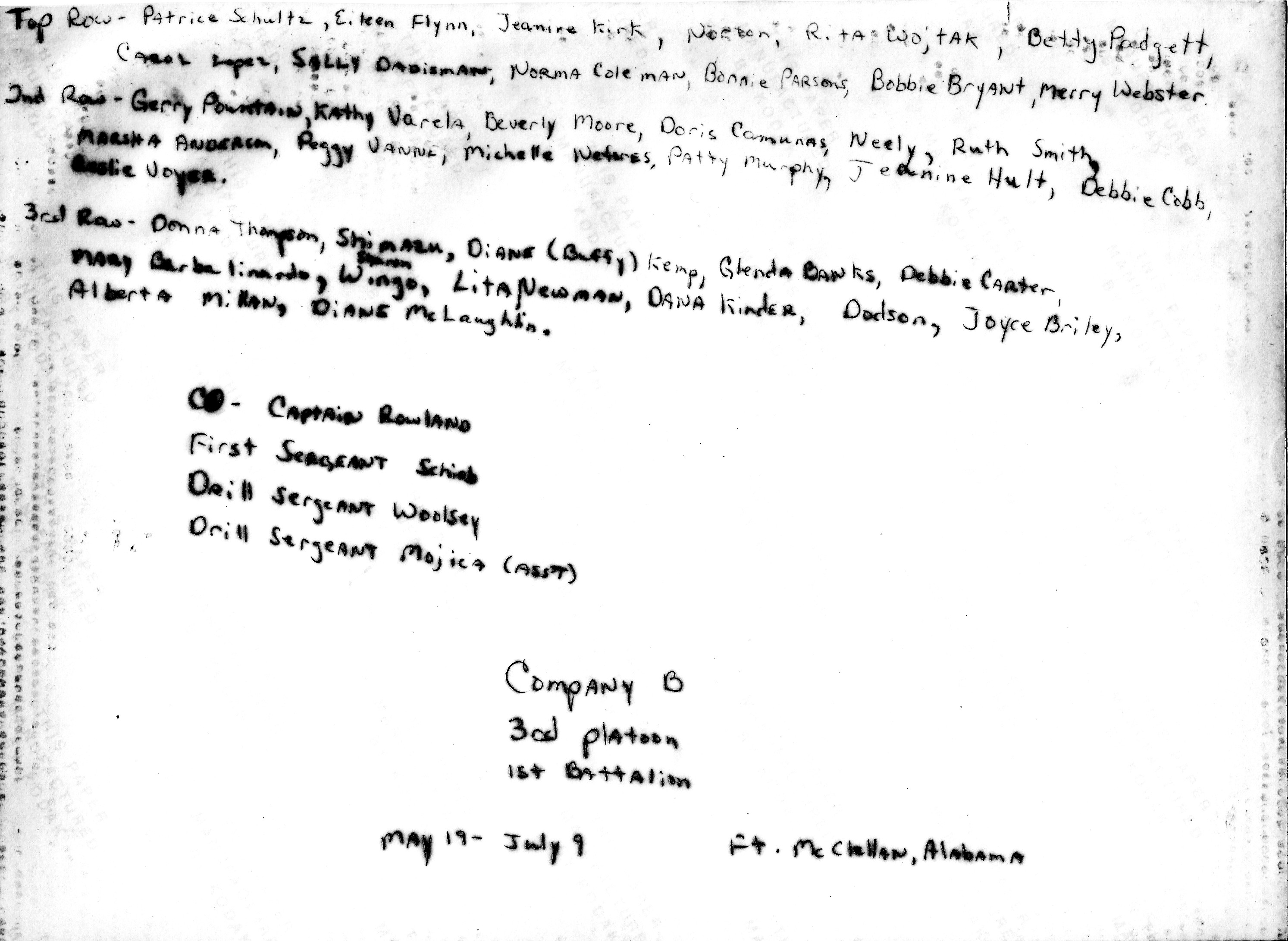 Fort McClellan 1975, Ft. B,1st Battalion,3rd