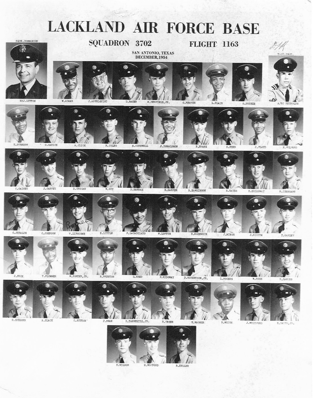 195059 Lackland AFB, TX 1954,Lackland AFB,Squadron 3702,Flight 1163