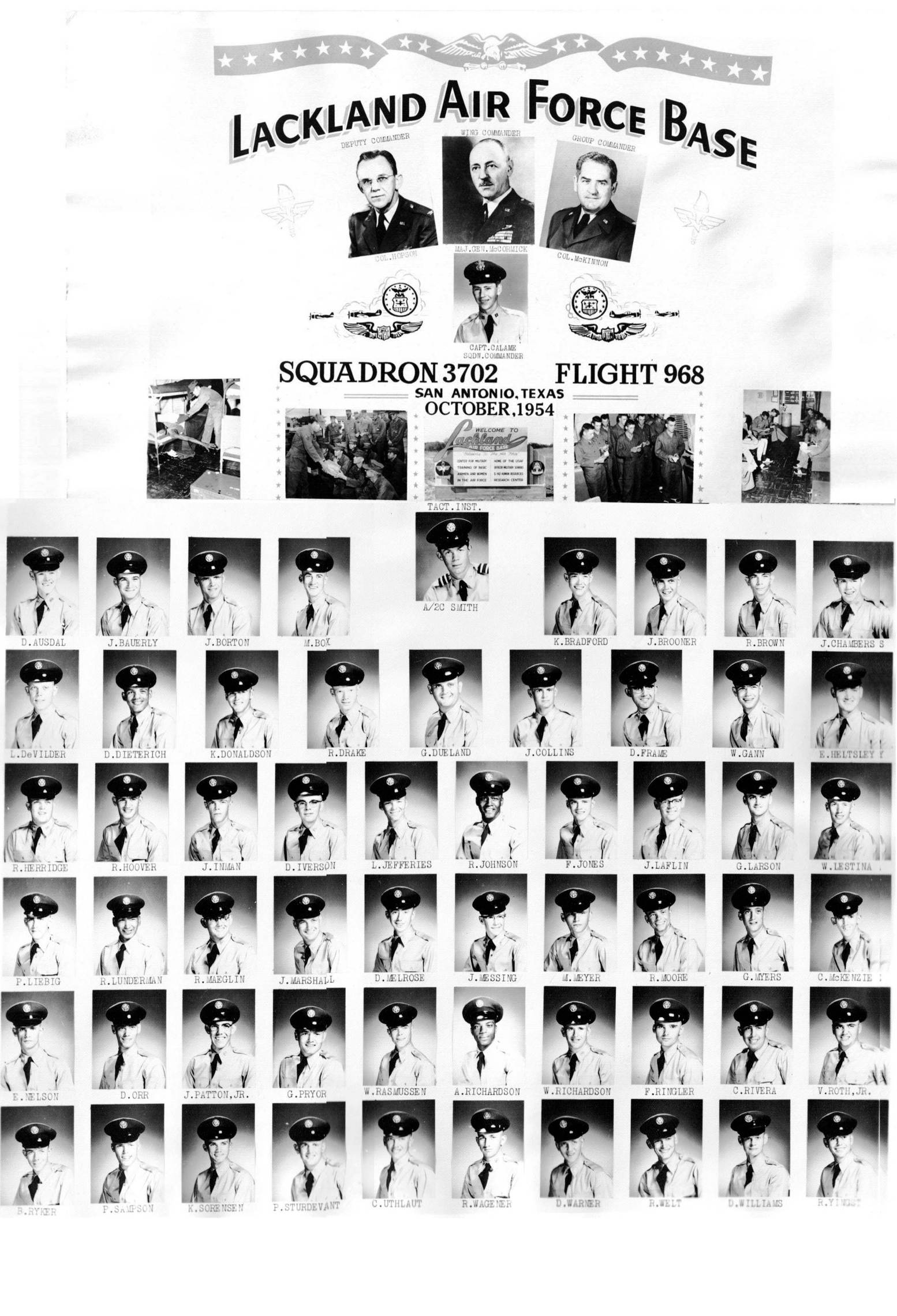 195059 Lackland AFB, TX 1954,Lackland AFB,Squadron 3702,Flight 968
