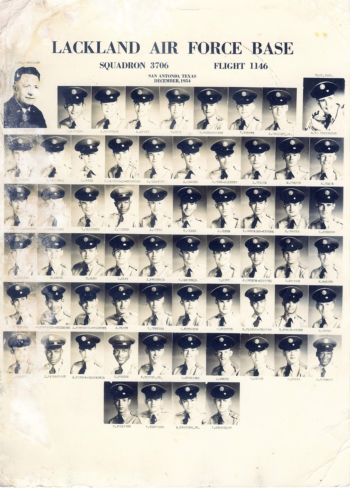 195059 Lackland AFB, TX 1954,Lackland AFB,Squadron 3706,Flight 1146