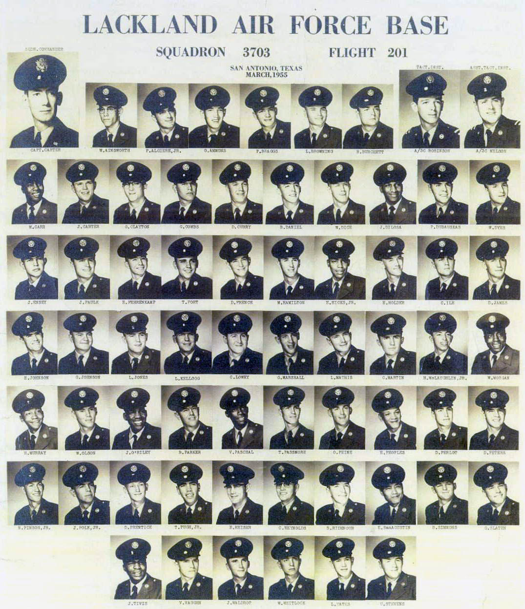 195059 Lackland AFB, TX 1955,Lackland AFB,Squadron 3703,Flight 201