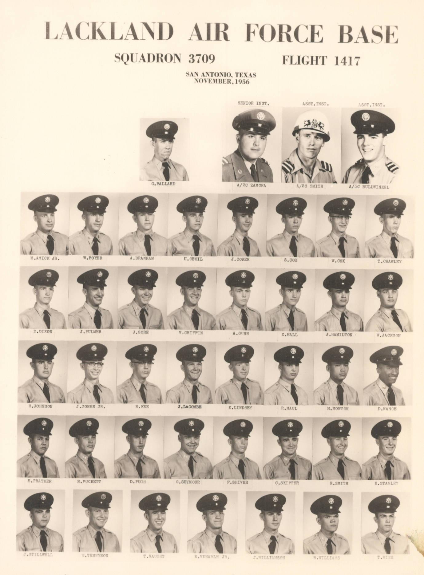 195059 Lackland AFB, TX 1956,Lackland AFB,Squadron 3709,Flight 1417