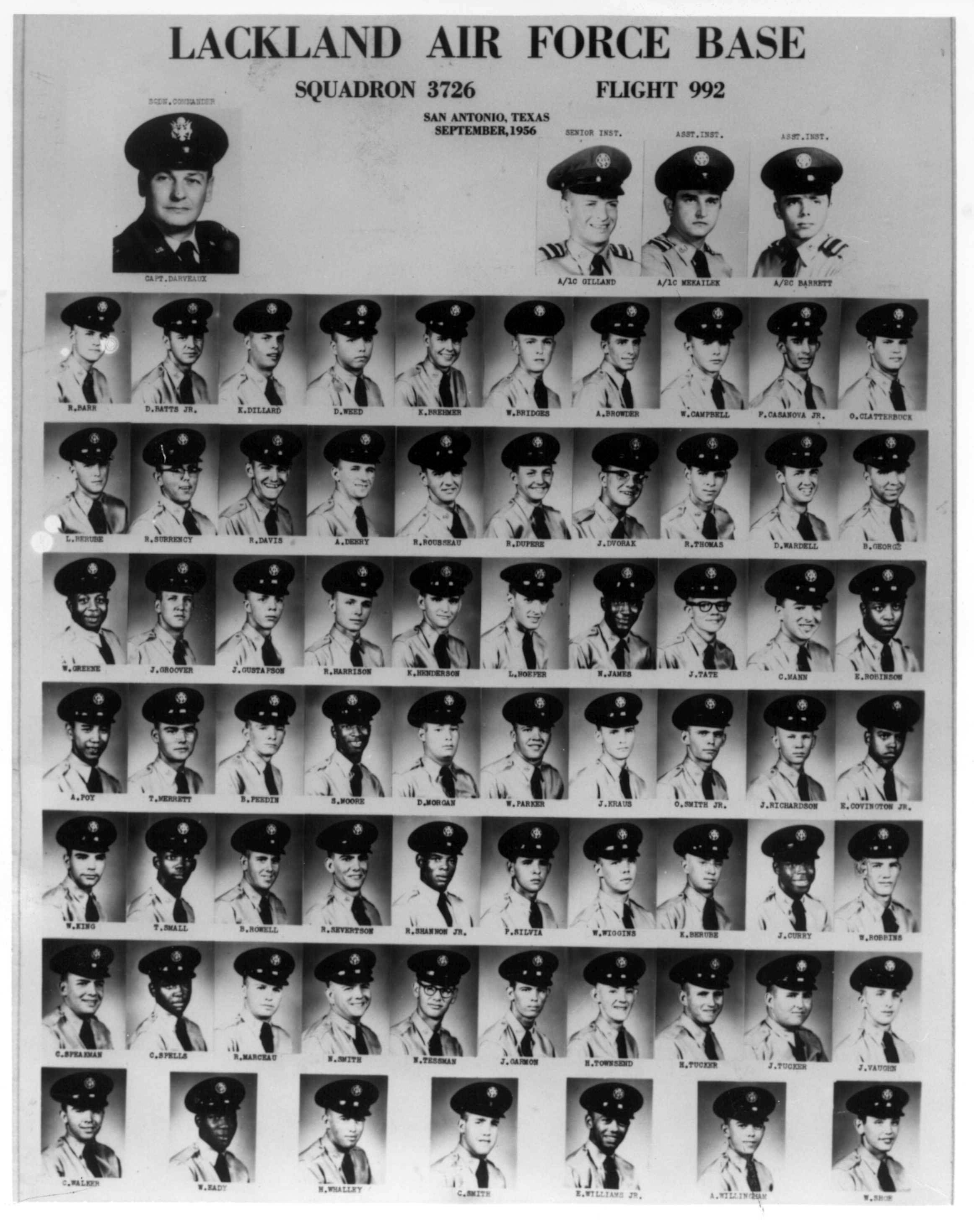 195059 Lackland AFB, TX 1956,Lackland AFB,Squadron 3726,Flight 992