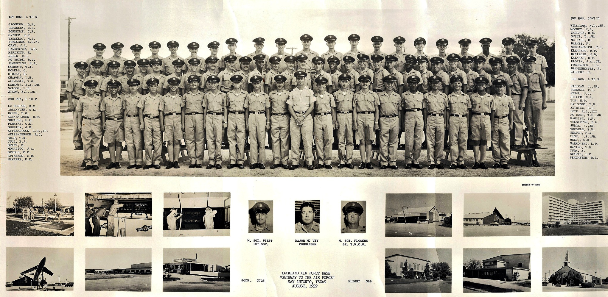 1950-59 Lackland AFB, TX - 1959,Lackland AFB,Squadron 3725,Flight 599 ...