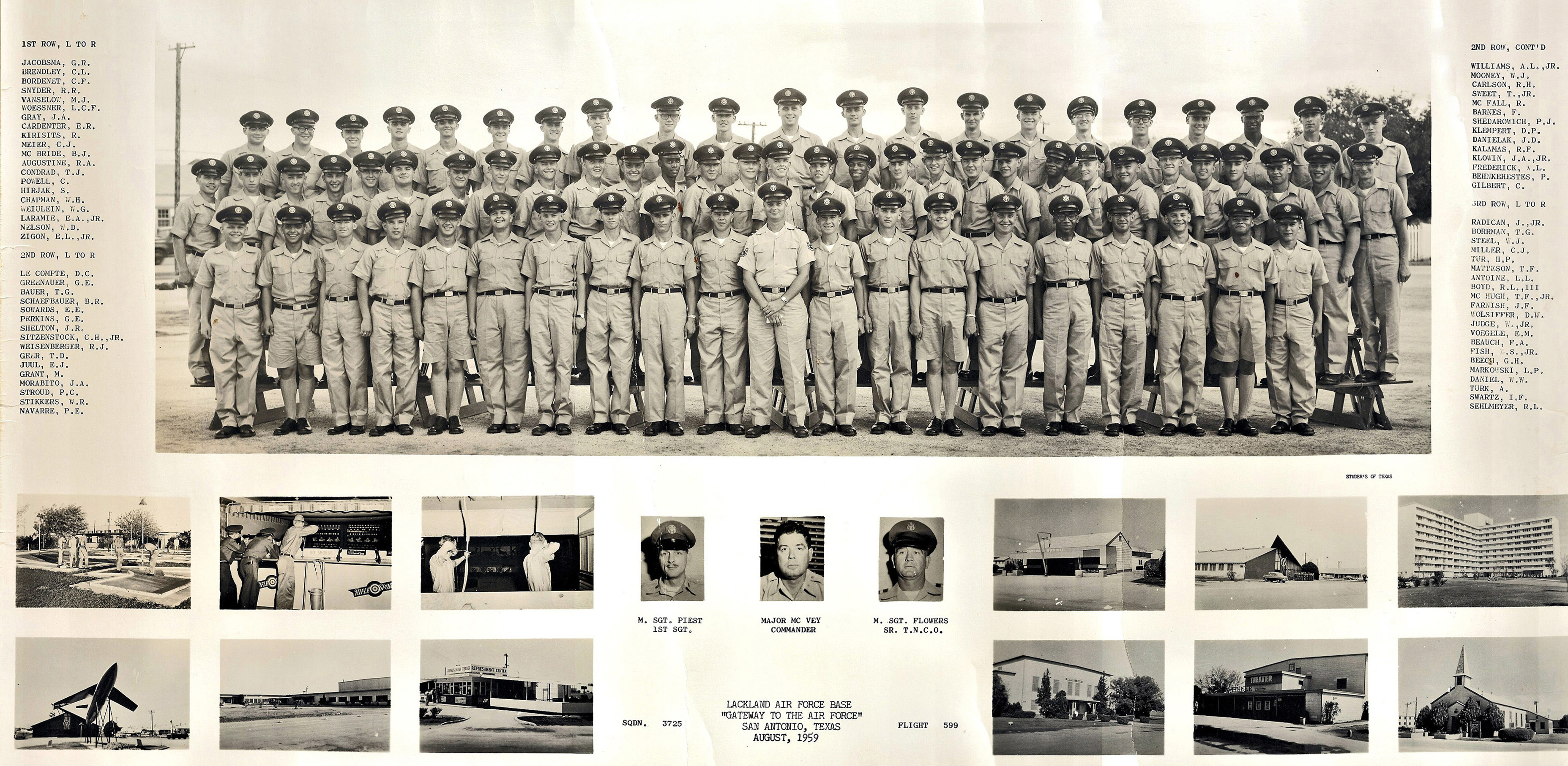 195059 Lackland AFB, TX 1959,Lackland AFB,Squadron 3725,Flight 599
