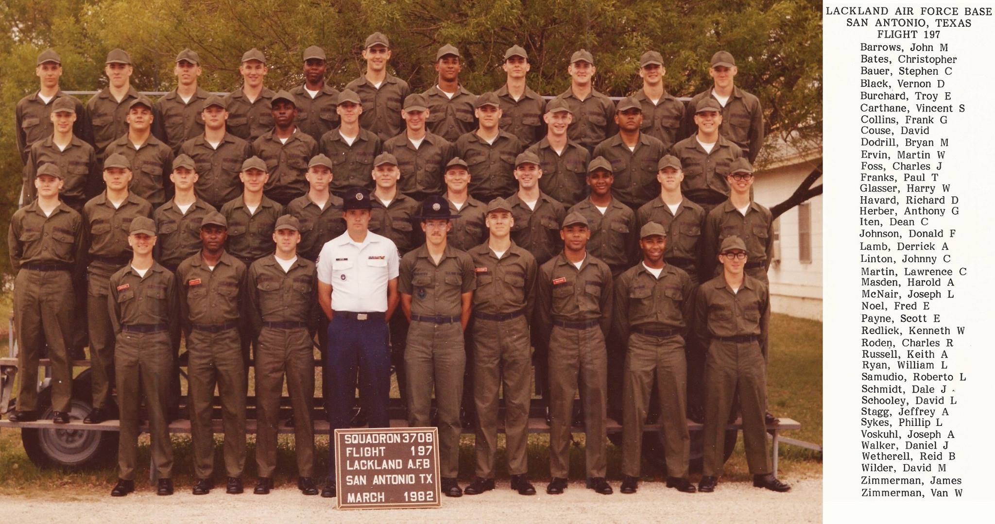 198089 Lackland AFB, TX 1982,Lackland AFB,Squadron 3708,Flight 197