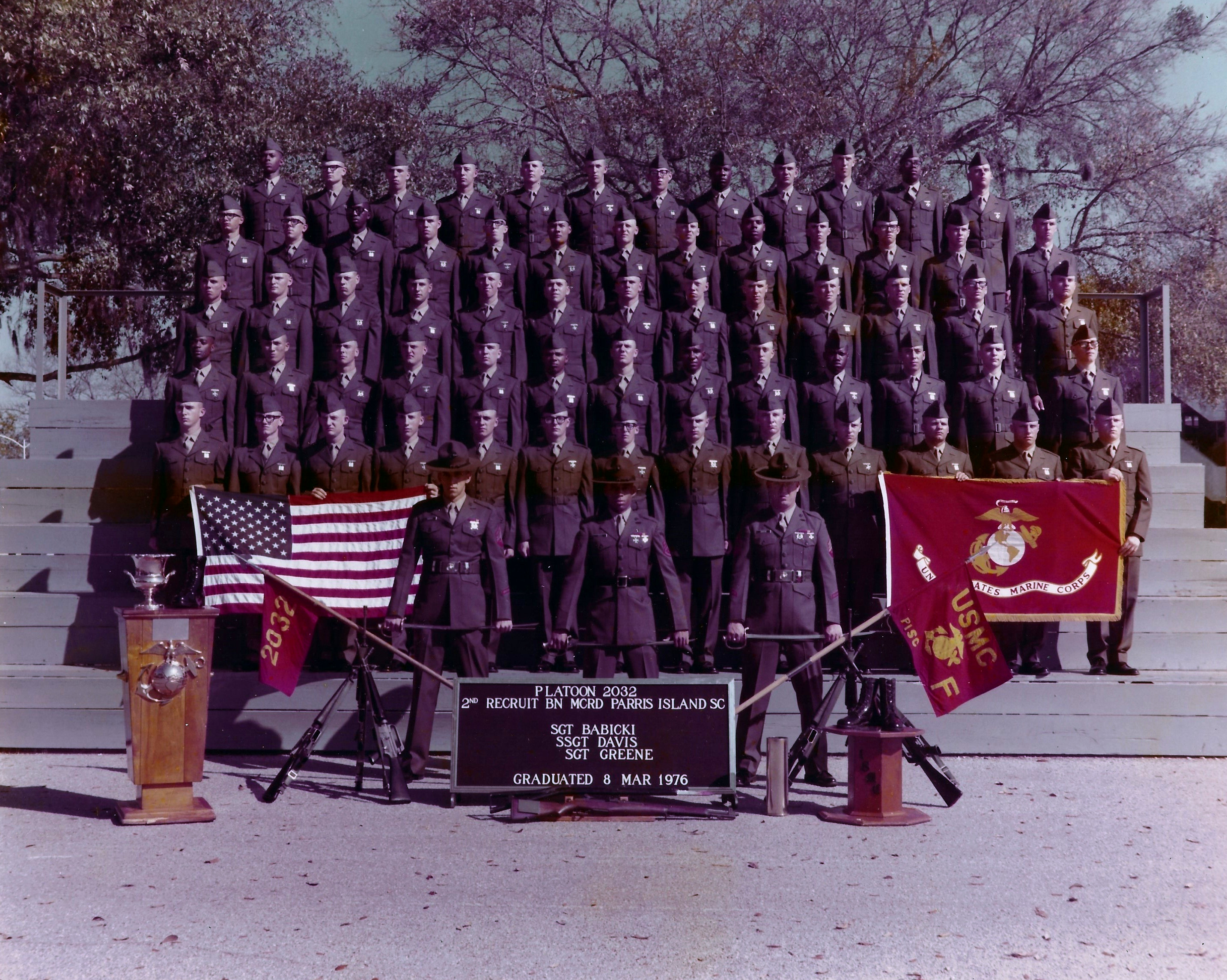 1970-79 MCRD Parris Island - 1976,MCRD Parris Island,Platoon 2032