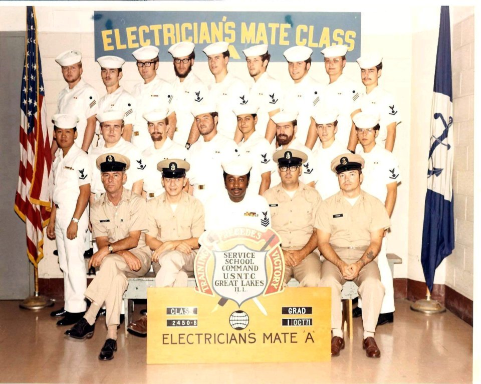 1971, NTC Great Lakes, EM A-School, Class 2450-B